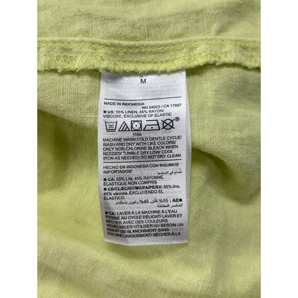 Old Navy Womens Yellow Linen Blend Sundress Sleeveless Smocked Back Size M - Picture 5 of 11